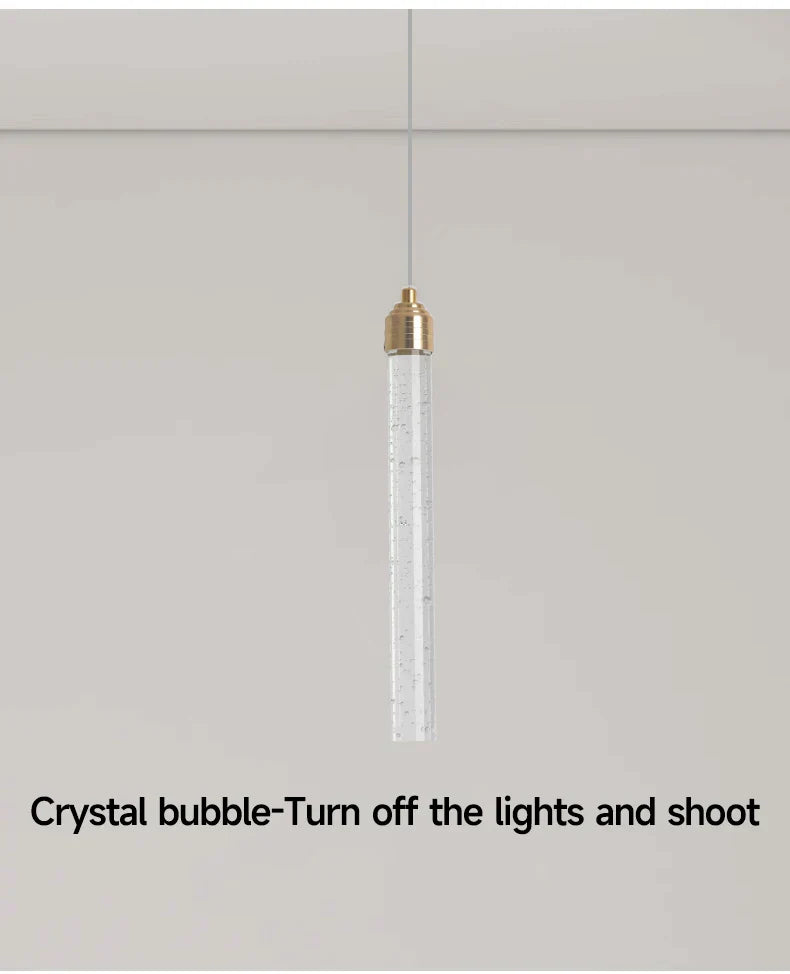 DecorBites™ Modern Crystal Pendant Light with Gold Fixtures - Home Decor