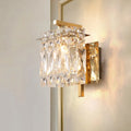 DecorBites™ Modern Crystal Rectangle Wall Light with 1/2/3 Lights - Flush Mount Wall Sconce in Chrome/Gold for Living Room