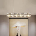 DecorBites™ Modern Crystal Tube Island Light with 6/8 Bulb Suspension - Clear and Stylish
