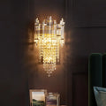 DecorBites™ Modern Crystal Wall Sconce - Gold Tiered Mounted Lamp with 1 Bulb for Bedside