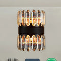 DecorBites™ Modern Crystal Wall Sconce Light - Black Cylinder Block Fixture (2/4 Lights)