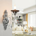 DecorBites™ Modern Crystal Wall Sconce with Silver Candle Design - Ideal for Bedroom Lighting
