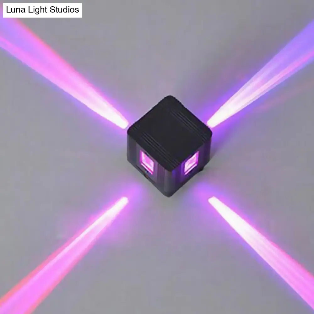 DecorBites™ Modern Cubic LED Wall Lamp in Black with Colorful Light Options & Aluminum Finish
