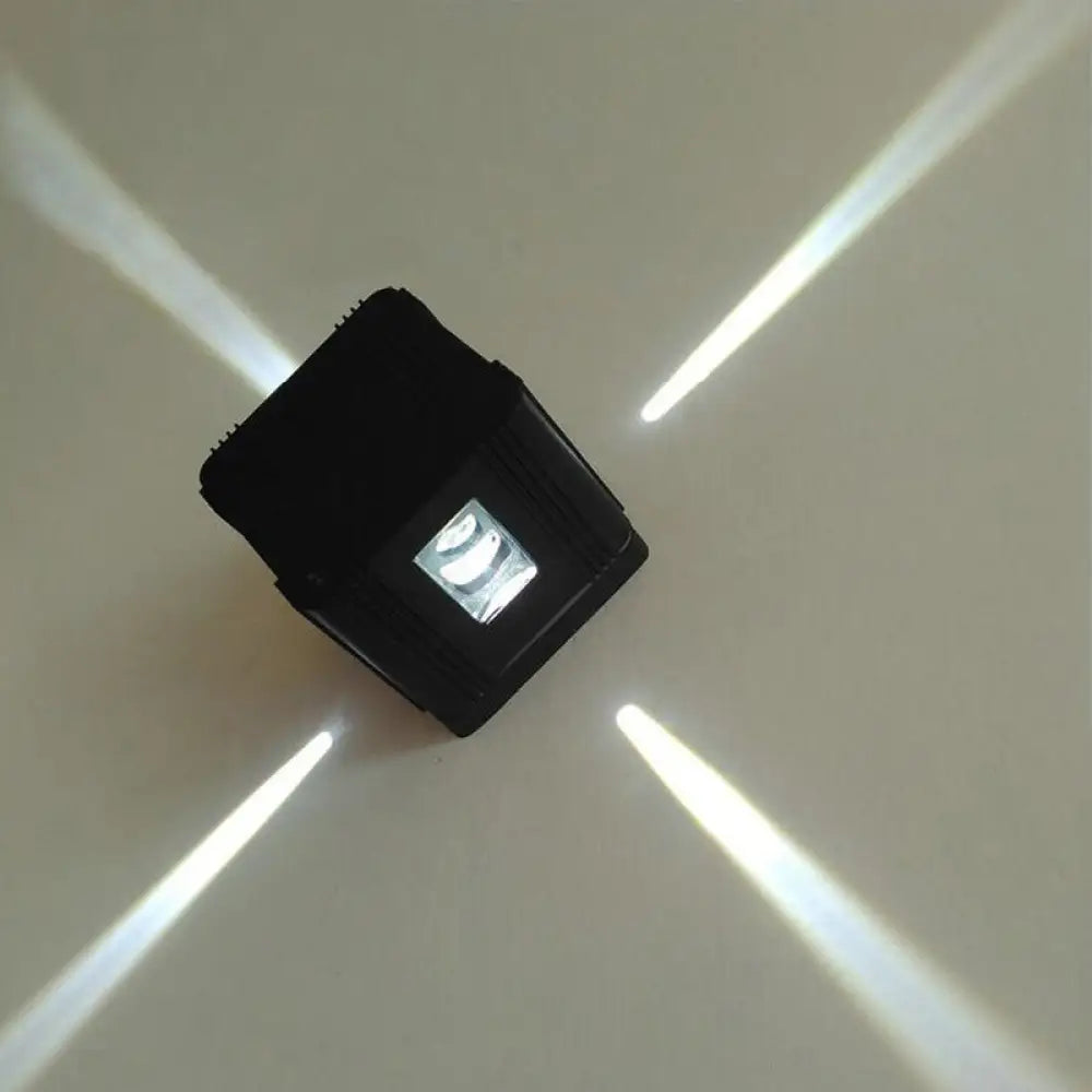 DecorBites™ Modern Cubic LED Wall Lamp in Black with Colorful Light Options & Aluminum Finish