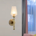 DecorBites™ Modern Cup Shaped Sconce with Clear Ribbed Glass - Elegant 1-Head Bedside Wall Light Fixture