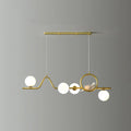 DecorBites™ Modern Curve Island Ceiling Light with Glass Ball Shade for Dining Room
