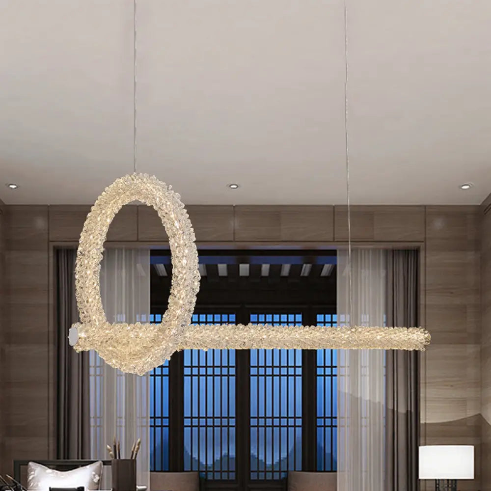 DecorBites™ Modern Cut Crystal LED Brass Ceiling Light - Circular Island Lamp - 12"/16" Wide