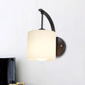 DecorBites™ Modern Cylindrical Wall Sconce with Black Finish and Opal Glass Shade