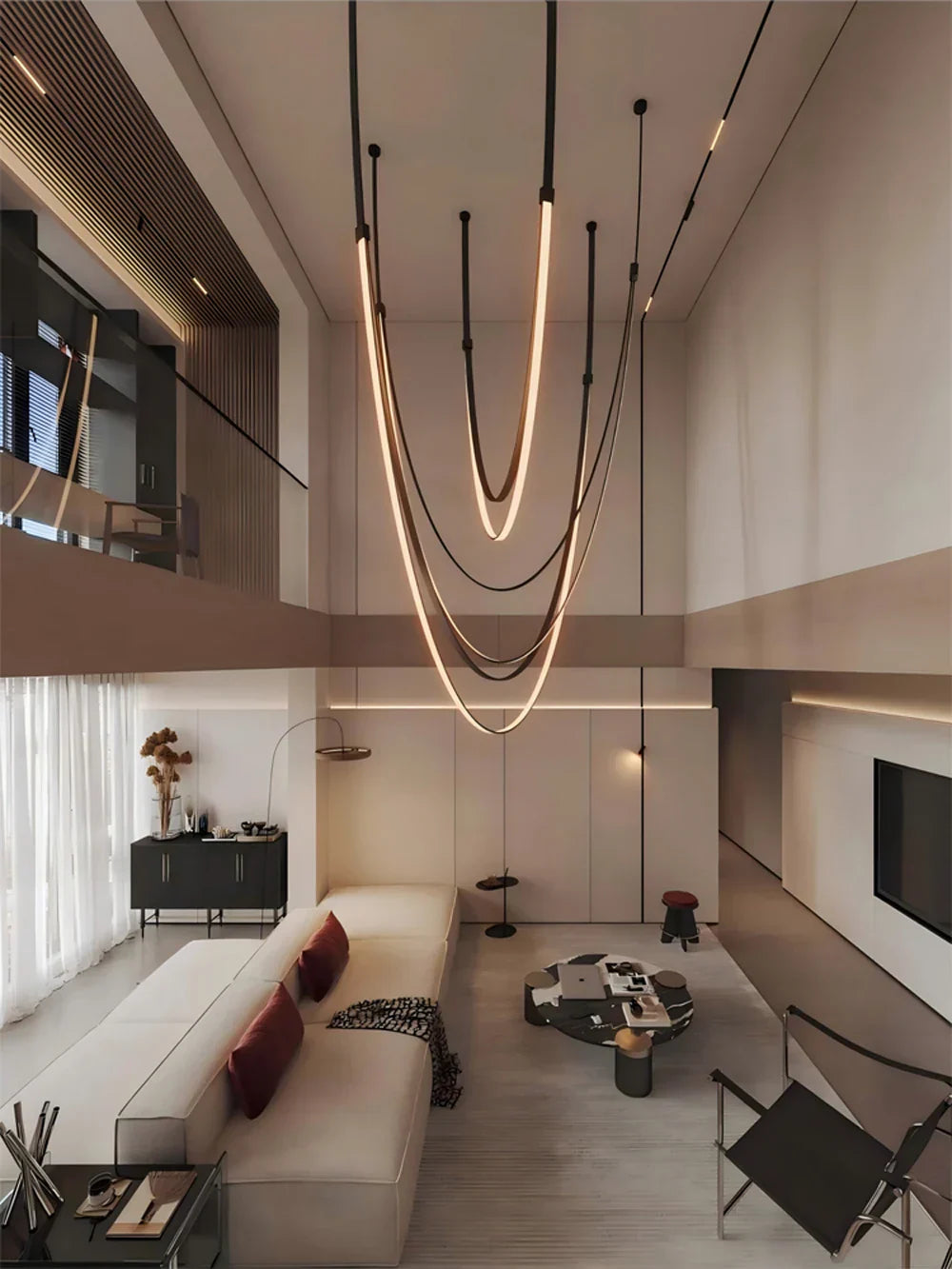 DecorBites™ Modern DIY Leather Belt LED Chandelier