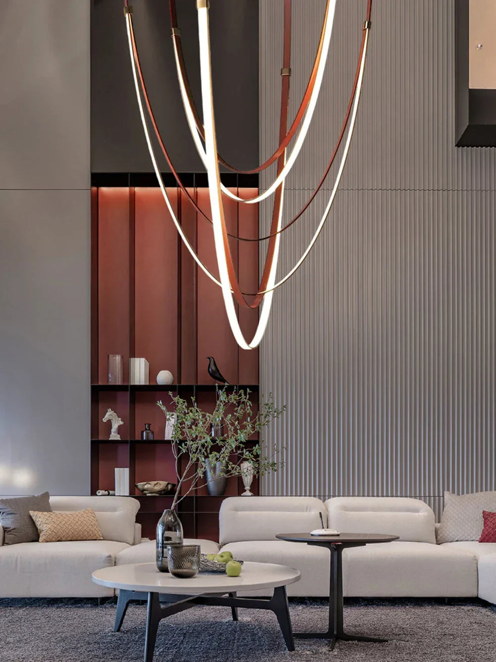 DecorBites™ Modern DIY Leather Belt LED Chandelier