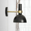 DecorBites™ Modern Domed Wall Lamp - Rotatable White/Black Finish with 1 Light for Bedside