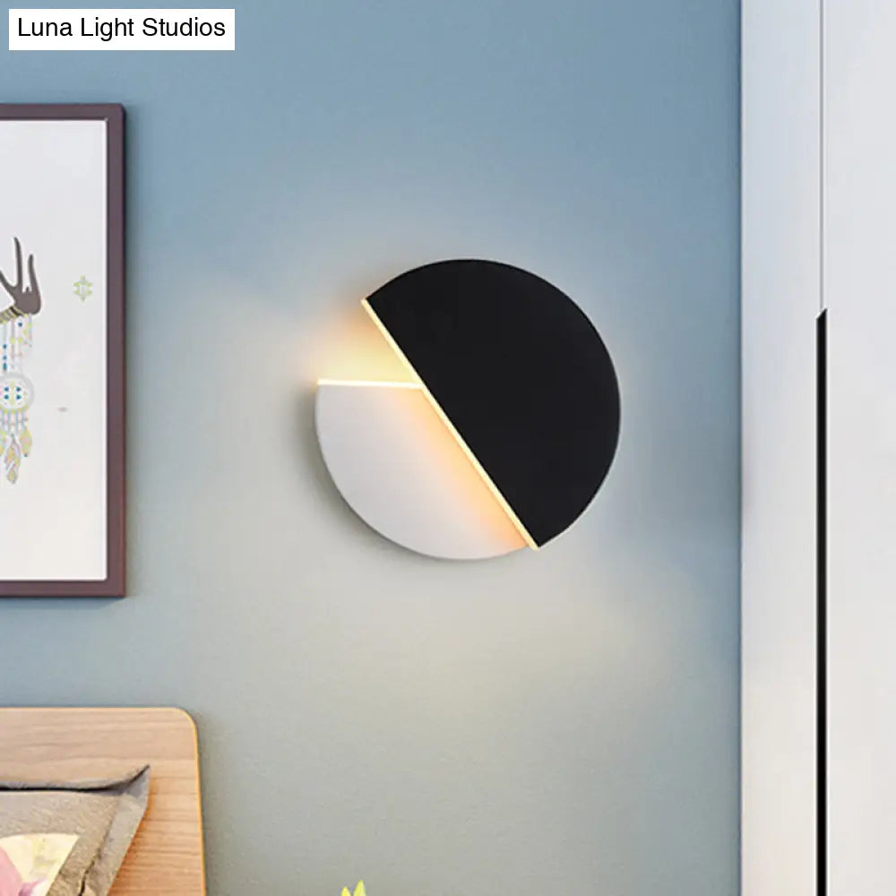 DecorBites™ Modern Double Semicircle LED Wall Lamp Sconce, Black and White