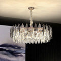 DecorBites™ Modern Drum Pendant Light with Clear K9 Crystal - 9 Head Island Lighting for Living Room