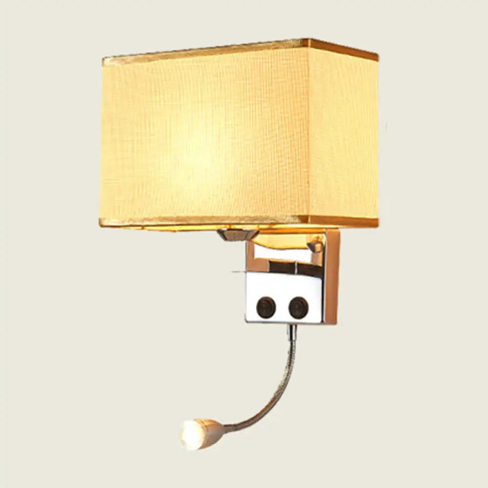 DecorBites™ Modern Fabric Rectangle Spotlight Wall Lamp - Nordic Style, 1-Light, Black/Flaxen/Beige, Wall Mounted Fixture