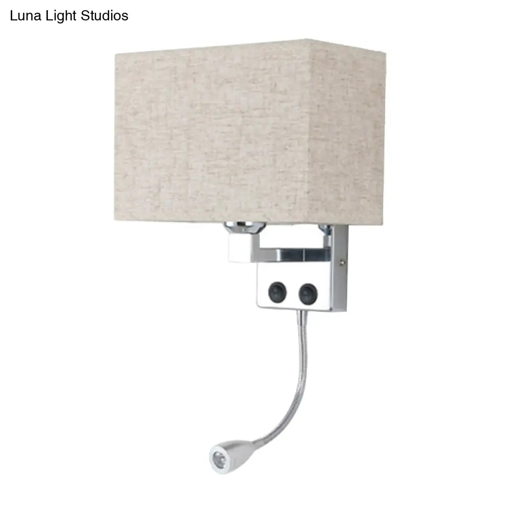 DecorBites™ Modern Fabric Rectangle Spotlight Wall Lamp - Nordic Style, 1-Light, Black/Flaxen/Beige, Wall Mounted Fixture