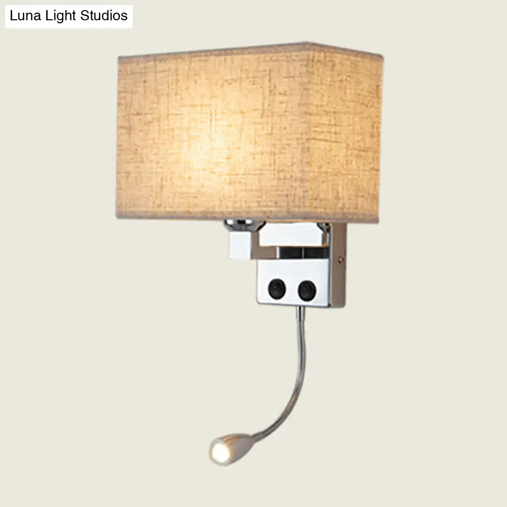 DecorBites™ Modern Fabric Rectangle Spotlight Wall Lamp - Nordic Style, 1-Light, Black/Flaxen/Beige, Wall Mounted Fixture