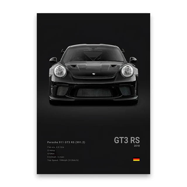 DecorBites™ Modern Famous Cars Canvas Wall Art Home Decor