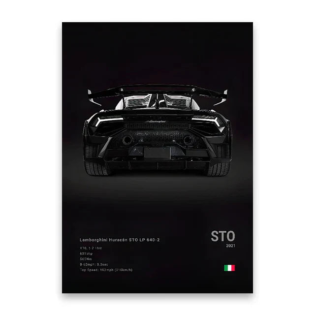 DecorBites™ Modern Famous Cars Canvas Wall Art Print - Unframed
