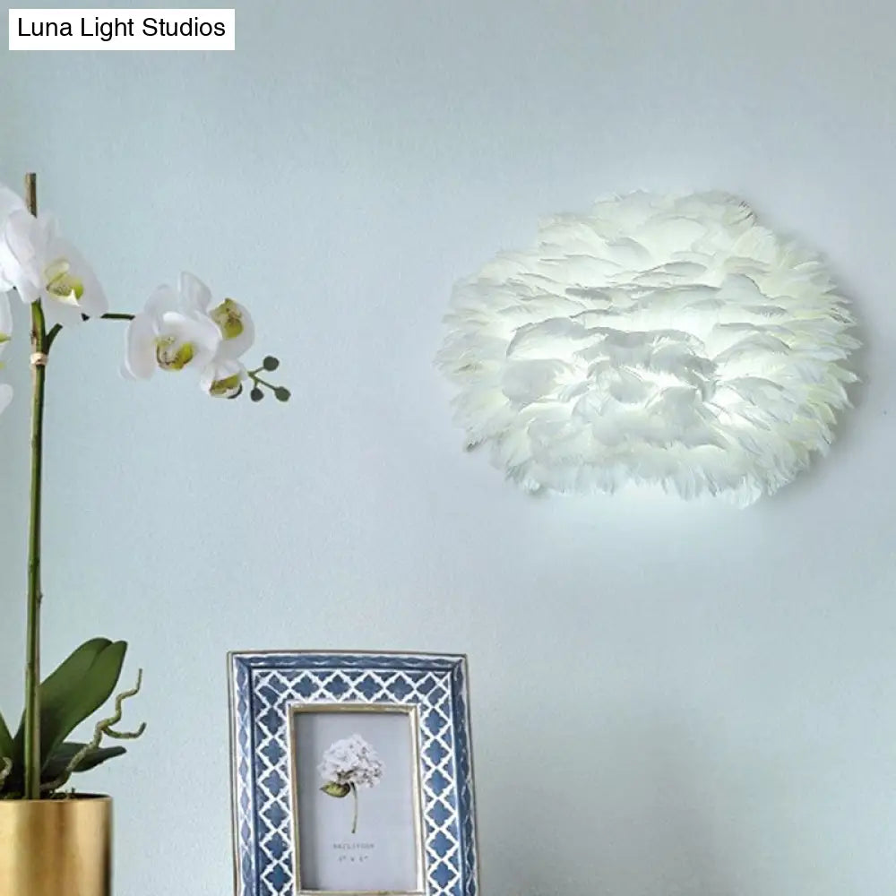DecorBites™ Modern Feather Wall Lamp: Stylish Ambient Lighting for Living Room & Bedroom Decor