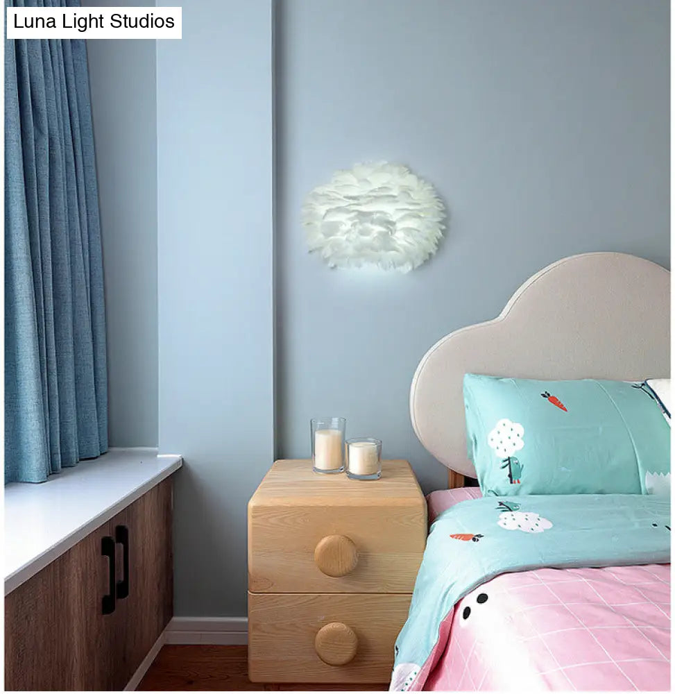 DecorBites™ Modern Feather Wall Lamp: Stylish Ambient Lighting for Living Room & Bedroom Decor