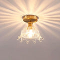 DecorBites™ Modern Floral Glass Ceiling Light - Elegant Single-Bulb Foyer Flush Fixture
