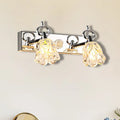 DecorBites™ Modern Flower Shade Vanity Wall Light Fixture - Clear Glass, Silver Finish, 2/3 Lights - Ideal for Bathroom - 12"/18" W