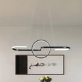 DecorBites™ Modern Geometric LED Dining Room Island Light: Metal Hanging Lamp in Black/Gold with Warm/White Light Kit