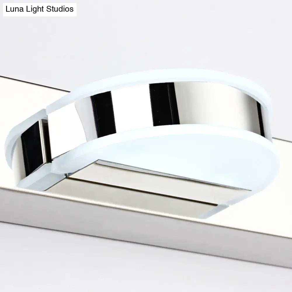 DecorBites™ Modern Geometric LED Vanity Wall Light in Nickel Finish - Contemporary Metal Wall Lighting