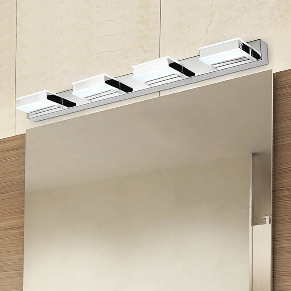 DecorBites™ Modern Geometric LED Vanity Wall Light in Nickel Finish - Contemporary Metal Wall Lighting