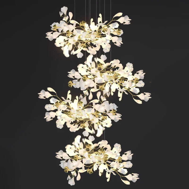 DecorBites™ Modern Ginkgo Leaf LED Chandelier Dining Room Lighting