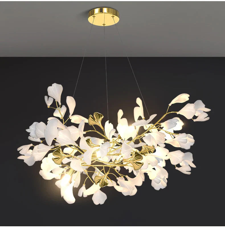 DecorBites™ Modern Ginkgo Leaf LED Chandelier Dining Room Lighting