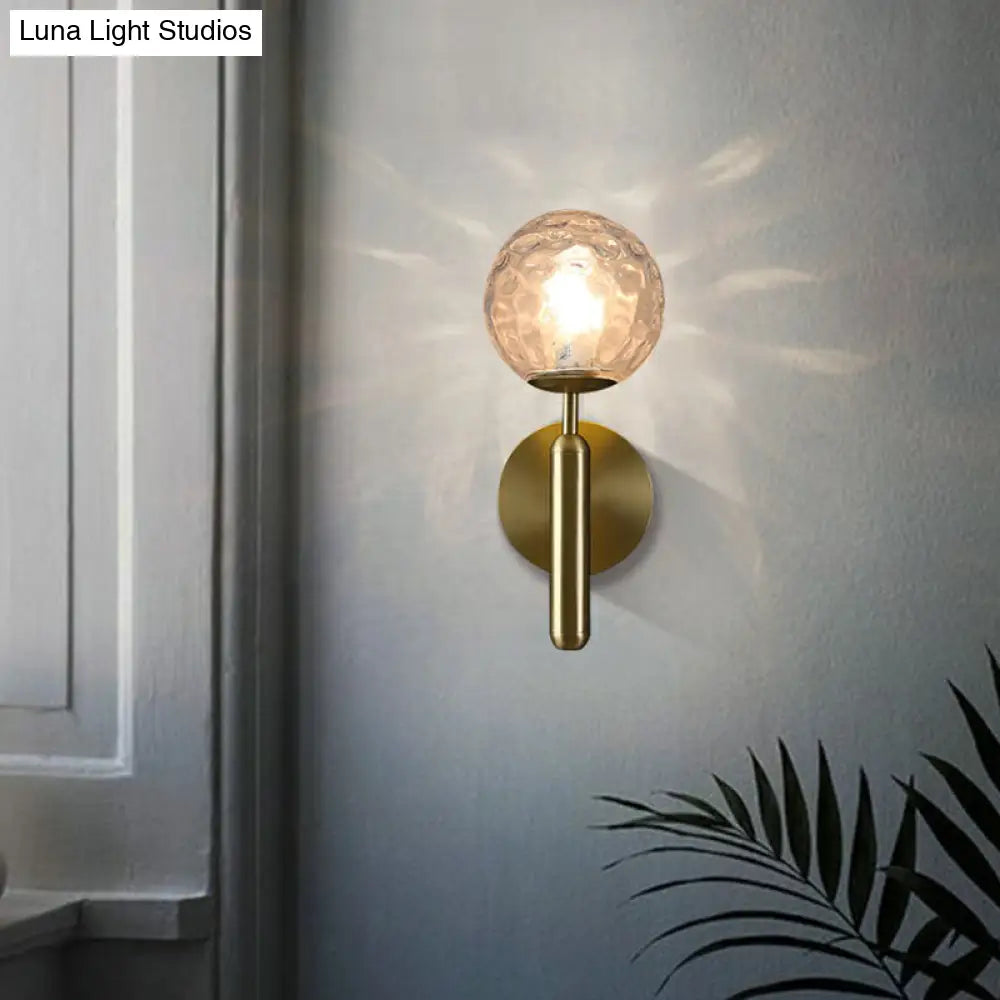 DecorBites™ Modern Glass Ball Wall Mount Light with Brass Finish – Perfect Sconce Lamp for Living Room