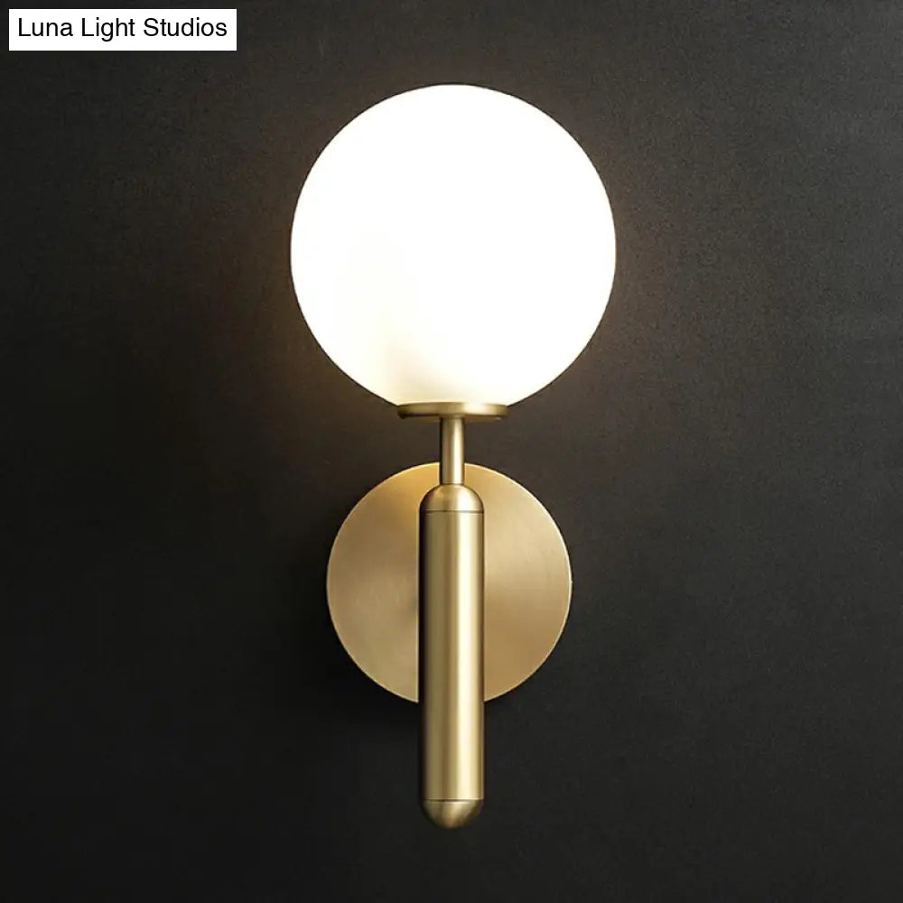 DecorBites™ Modern Glass Ball Wall Mount Light with Brass Finish – Perfect Sconce Lamp for Living Room