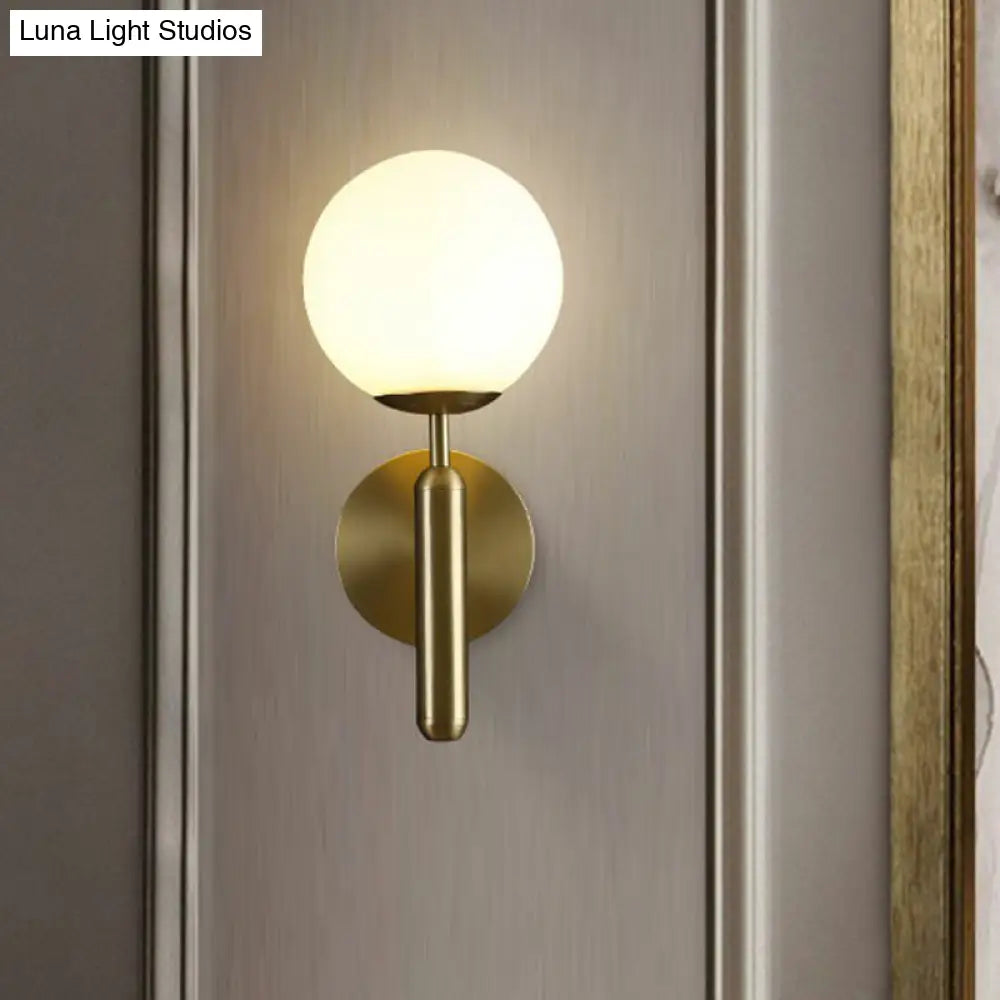 DecorBites™ Modern Glass Ball Wall Mount Light with Brass Finish – Perfect Sconce Lamp for Living Room