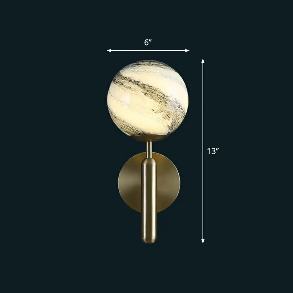 DecorBites™ Modern Glass Ball Wall Mount Light with Brass Finish – Perfect Sconce Lamp for Living Room