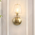 DecorBites™ Modern Glass Conical Sconce: Gold Wall Mounted Lamp for Great Rooms