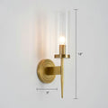 DecorBites™ Modern Glass Tube Wall Sconce with Prismatic Design & Brass Finish for Living Room