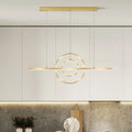DecorBites™ Modern Gold 2-Ring LED Island Pendant Lamp with Warm/White Light - Perfect for Dining Room