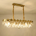 DecorBites™ Modern Gold Finish Crystal Chandelier - 10 Bulbs Oval Island Ceiling Light Fixture