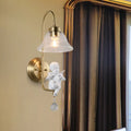 DecorBites™ Modern Gold Glass Sconce Light with Resin Deco - 1-Light Wall Lamp