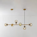DecorBites™ Modern Gold Island Pendant Light with 6 Lights - Spherical Glass Ceiling Fixture for Dining Table