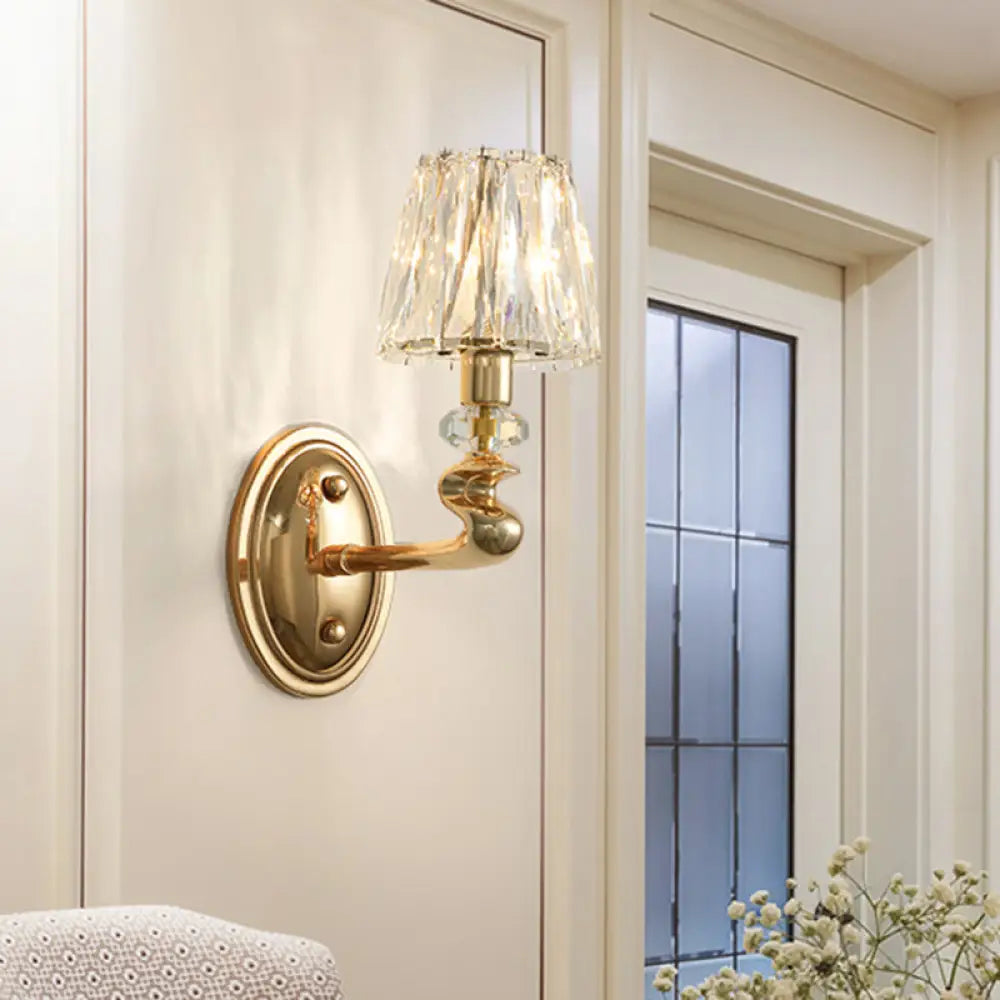DecorBites™ Modern Gold K9 Crystal Wall Sconce Light for Bedroom