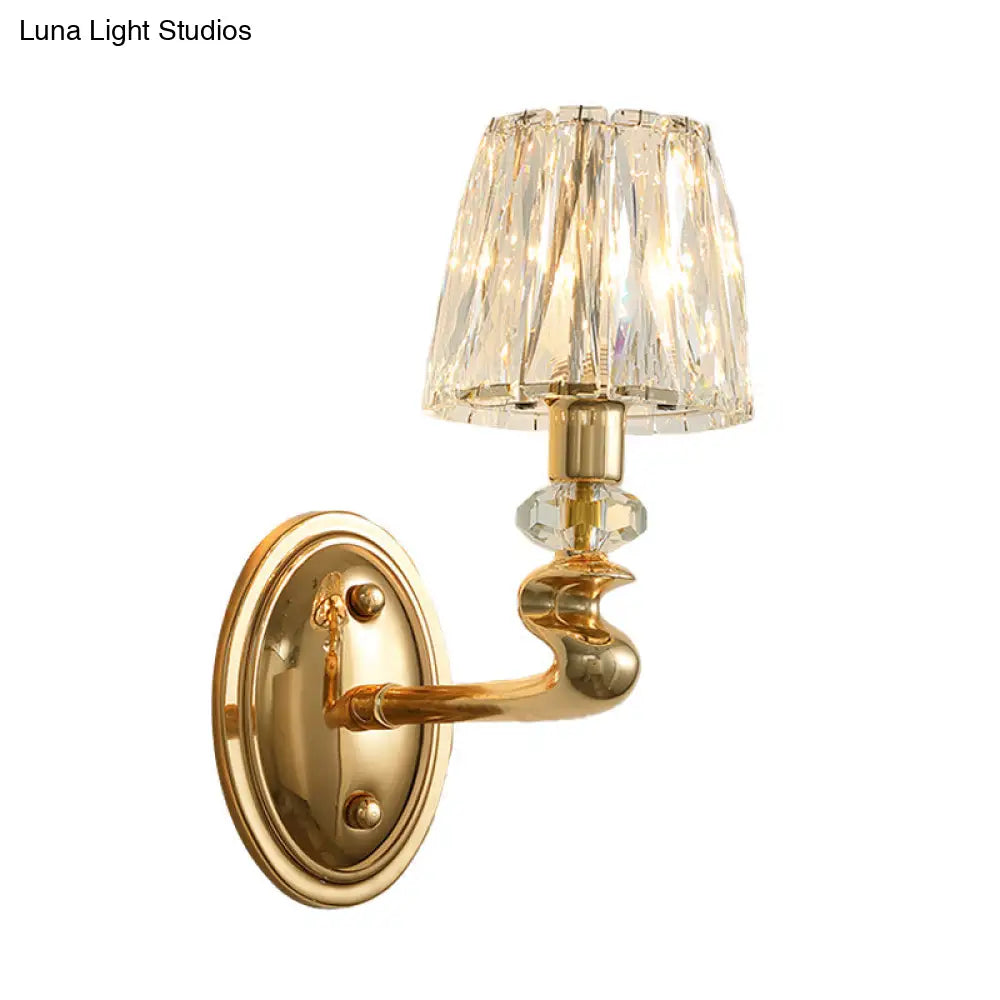 DecorBites™ Modern Gold K9 Crystal Wall Sconce Light for Bedroom