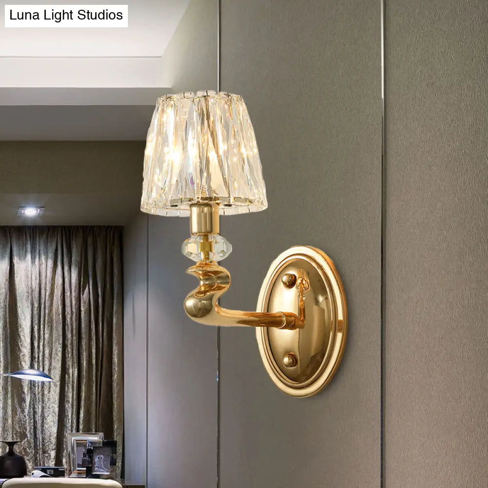 DecorBites™ Modern Gold K9 Crystal Wall Sconce Light for Bedroom