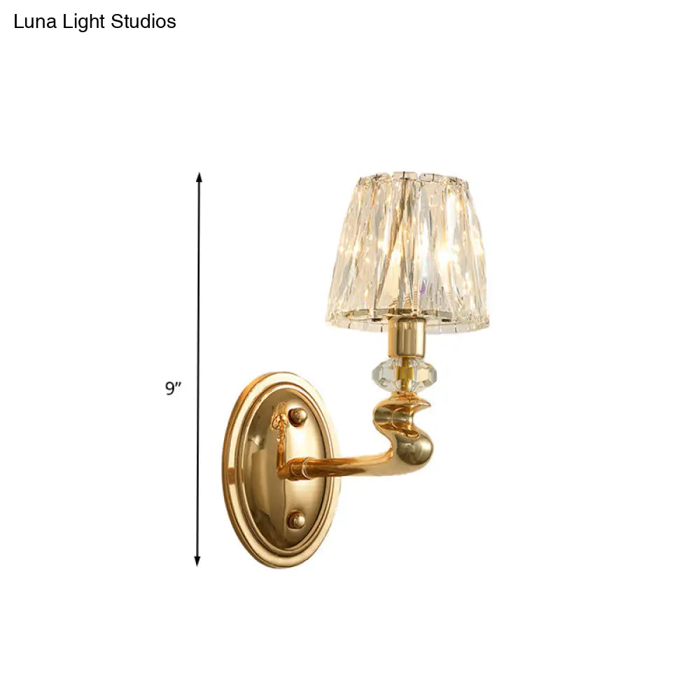 DecorBites™ Modern Gold K9 Crystal Wall Sconce Light for Bedroom
