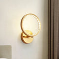 DecorBites™ Modern Gold LED Wall Sconce with Clear Crystal Beads for Bedroom
