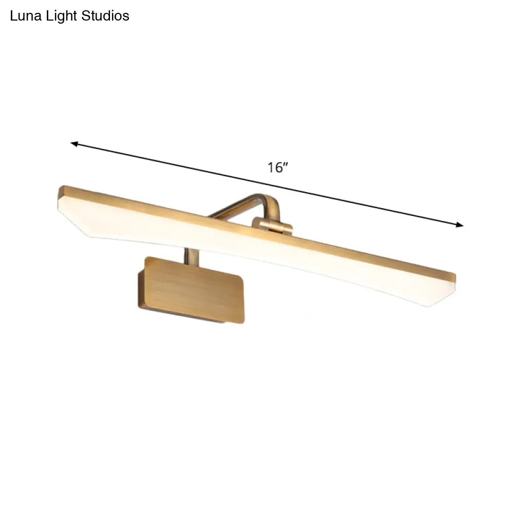 DecorBites™ Modern Gold Metal LED Vanity Lamp - Slim & Stylish Bathroom Wall Lighting with Warm/White Light