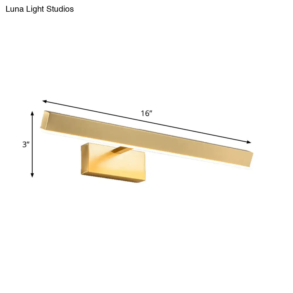 DecorBites™ Modern Gold Metallic LED Wall Lamp – Slim Rectangle Vanity Lighting