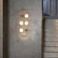 DecorBites™ Modern Gold Oblong Sconce Wall Light with 4-Metal Heads and Milky Glass Shade