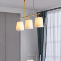 DecorBites™ Modern Gold Pendant Lamp with 3-Lights & Cone Fabric Shade - Perfect for Dining Rooms, Island Lighting